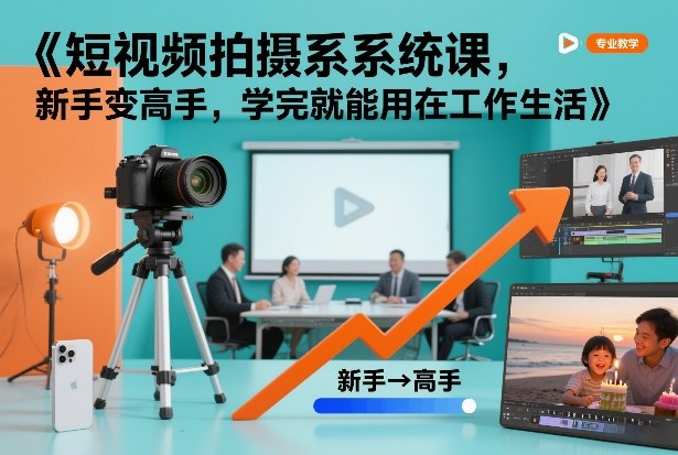 2025短视频拍摄系统课：新手实战指南，工作生活变现应用
