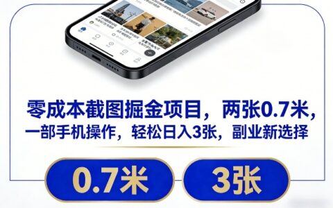 2025手机截图掘金项目：低成本副业变现实战指南