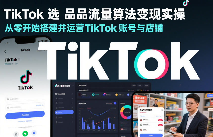 TikTok选品流量算法变现策略：从零开始搭建并运营账号与店铺实战指南
