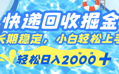 快递回收掘金项目实操指南：新手小白的稳定副业变现策略，当天上手实战攻略