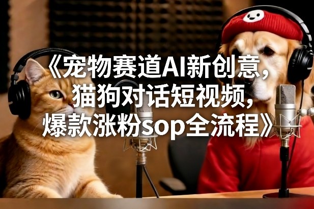 宠物AI创意实战：猫狗对话短视频涨粉变现全流程指南