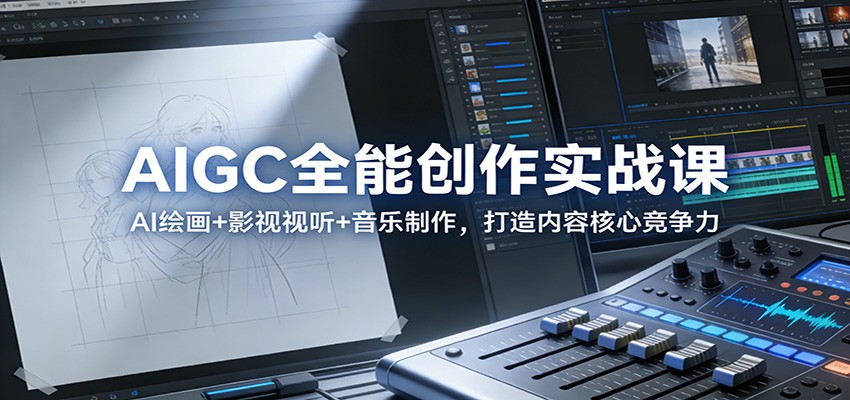 AIGC全能创作实战课：AI绘画+影视视听+音乐制作，实战变现指南