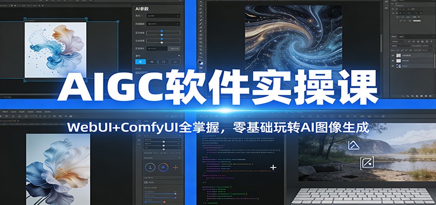 AI图像生成变现指南：WebUI+ComfyUI全掌握，零基础实操课