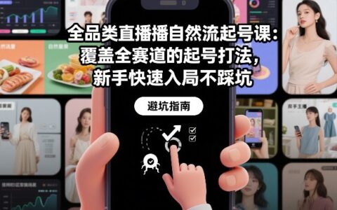 全品类直播自然流量起号课程：覆盖全赛道实操攻略，新手入局避坑指南