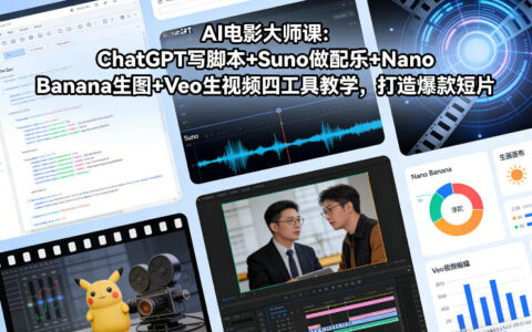 AI短片盈利教程：ChatGPT写脚本+Suno做配乐+Nano Banana生图+Veo生视频，实战打造高流