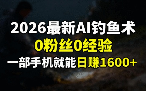2026最新AI赚钱方法:0粉丝0经验，一部手机实操开启被动收入