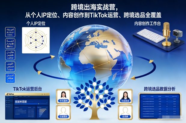 跨境出海变现实操指南：从个人IP定位到内容创作、TikTok运营与跨境选品全覆盖