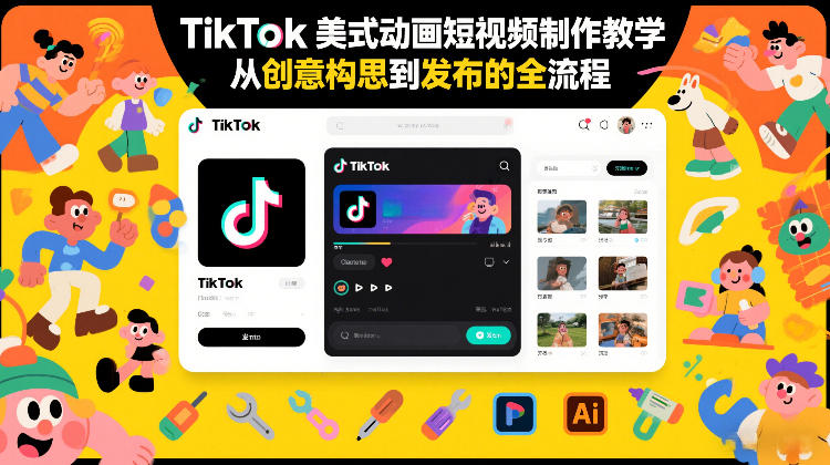 TikTok美式动画短视频制作变现教程：从创意构思到发布的全流程