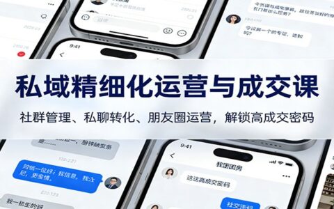 私域精细化运营实战指南：社群管理、私聊转化、朋友圈运营，高效成交策略拆解