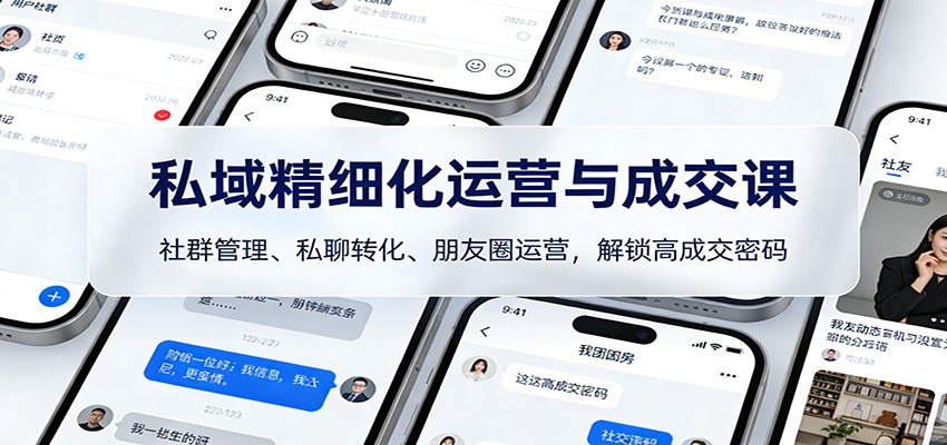 私域精细化运营实战指南：社群管理、私聊转化、朋友圈运营，高效成交策略拆解