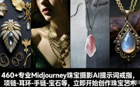460+专业Midjourney珠宝摄影AI提示词：珠宝设计变现实战指南