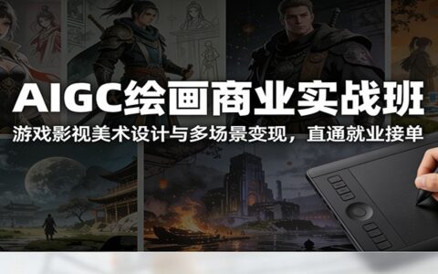 AIGC绘画商业实战课程：游戏影视美术设计多场景变现与接单实操指南