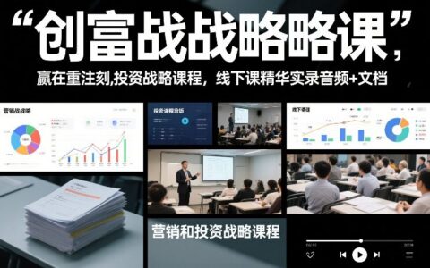 财富创造实战策略：营销投资课程精华录音+文档实操指南