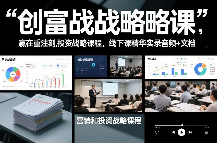 财富创造实战策略：营销投资课程精华录音+文档实操指南