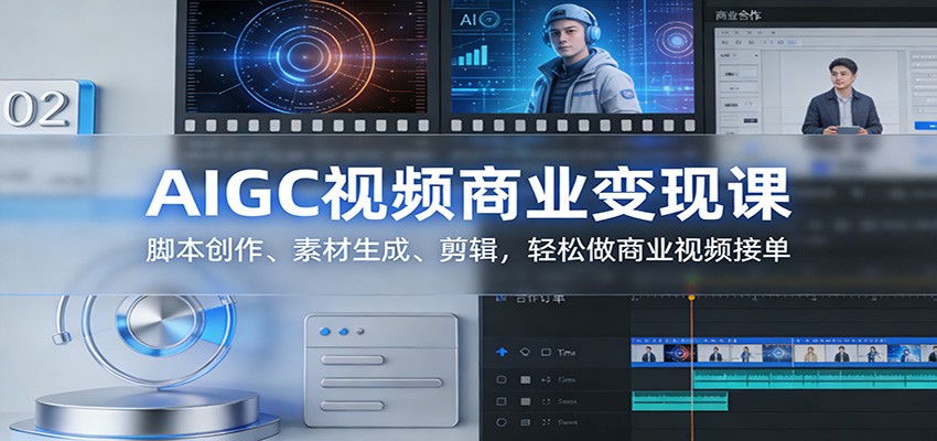 AIGC视频变现实战：脚本创作、素材生成、剪辑全流程，商业视频接单指南