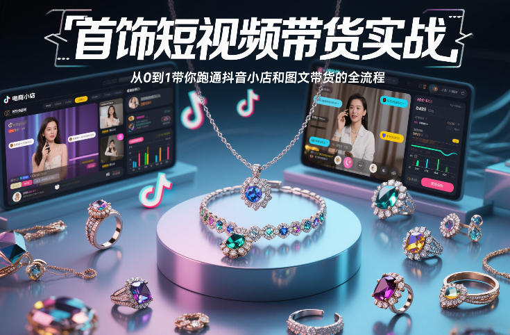 首饰短视频带货实战指南：抖音小店与图文带货全流程拆解