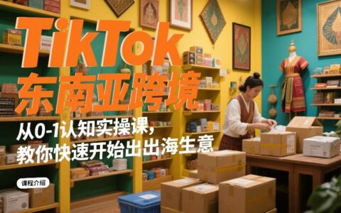 TikTok东南亚跨境从0-1实操课：出海生意快速入门变现指南