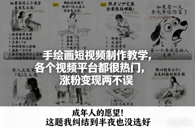 手绘画短视频制作实操指南：热门平台涨粉与被动收入策略