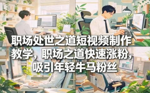 职场处世之道短视频实操指南：高效涨粉策略与年轻职场粉丝变现案例