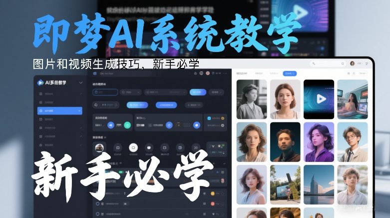 即梦AI系统教学：图片视频生成变现攻略，新手实操指南