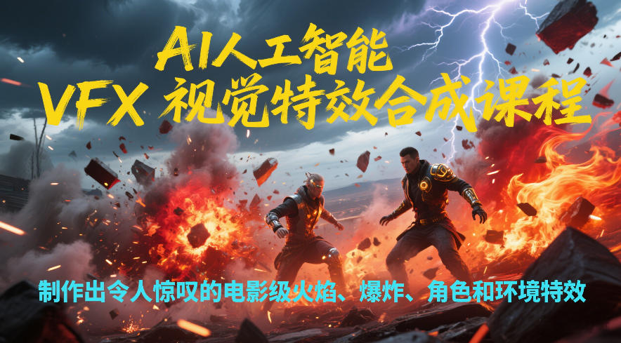AI人工智能VFX视觉特效合成实战教程：制作电影级火焰爆炸特效并探索变现路径