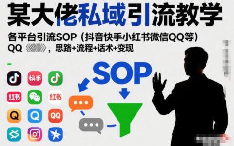 高手私域引流实操：多平台SOP（抖音快手小红书等）思路+流程+话术+变现指南