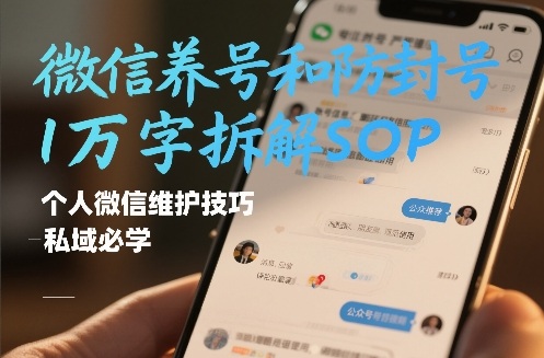 微信账号维护与防封策略1万字实操拆解，个人微信技巧，私域变现指南【文档】