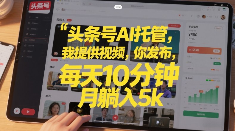 头条号AI托管变现攻略：视频提供+发布，每天10分钟，被动收入实操指南