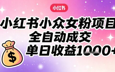 2025小红书小众女粉项目拆解：被动收入实战攻略
