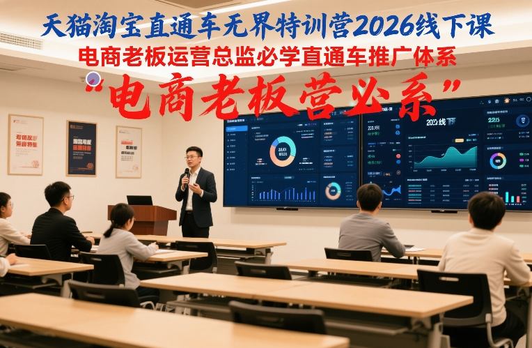 天猫淘宝直通车无界特训营2026线下课：电商老板运营总监的直通车推广实战指南