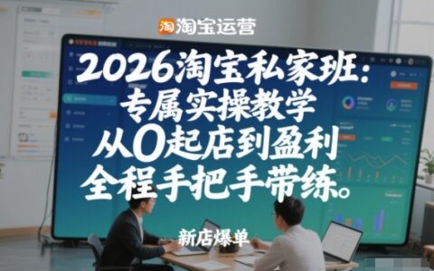 2026淘宝实战课程：从零起步盈利策略，全程手把手实操指南