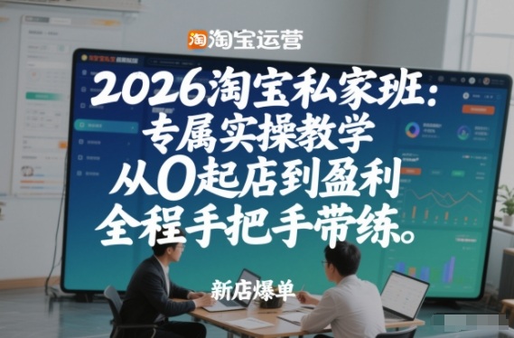 2026淘宝实战课程：从零起步盈利策略，全程手把手实操指南