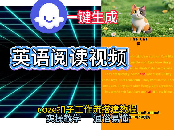 Coze工作流实操教程：少儿英语阅读短视频从0到1搭建指南，小白轻松学会AI智能体变现