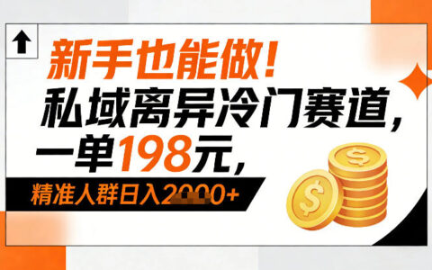 新手实测：私域离异冷门项目，单笔198元精准人群变现指南
