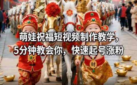 萌娃祝福短视频制作实战教程：高效账号增长与变现方法