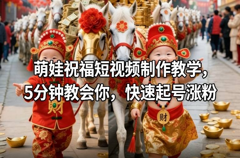 萌娃祝福短视频制作实战教程：高效账号增长与变现方法