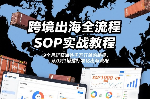 跨境出海SOP实战教程：9个月海外增长实测案例，从0到1标准化流程搭建指南