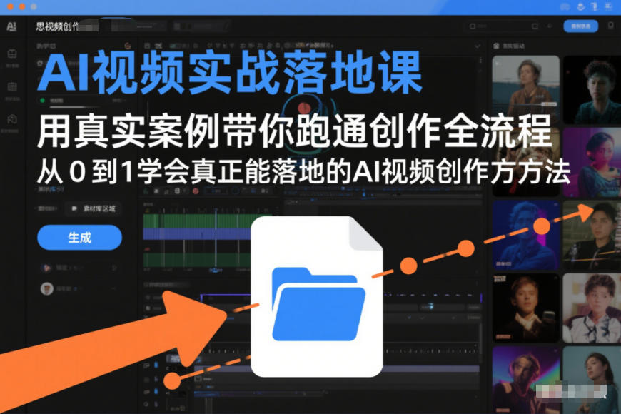 AI视频实战教程：真实案例跑通创作全流程，从0到1掌握可落地的变现方法