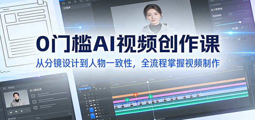 AI视频创作实战课：分镜设计到人物一致性全流程变现指南