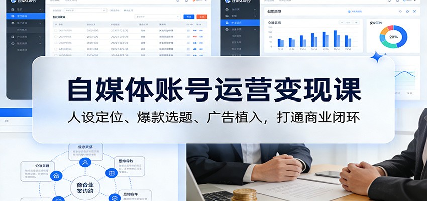 自媒体账号变现实战策略：人设定位、爆款选题、广告植入，构建盈利闭环