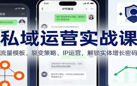 私域运营实战课：流量模板、裂变策略、IP运营，实体增长变现指南