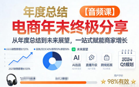 电商年终深度分享：从年度总结到未来展望，一站式增长策略音频课