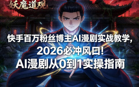 快手博主AI漫剧实战指南：2026风口机遇与从0到1实操方法
