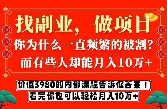 价值3980元的网创课程：互联网创业实战变现策略拆解