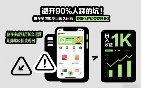 实战攻略：拼多多虚拟类目长久运营避坑与矩阵化变现策略