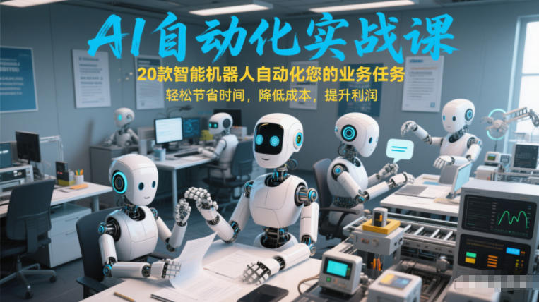 AI自动化实战课：20款智能机器人实测自动化业务任务，节省时间、降低成本、提升利润