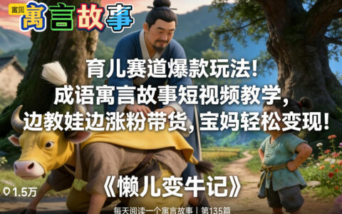育儿赛道实战指南：成语故事短视频教学，带娃涨粉带货的宝妈变现思路