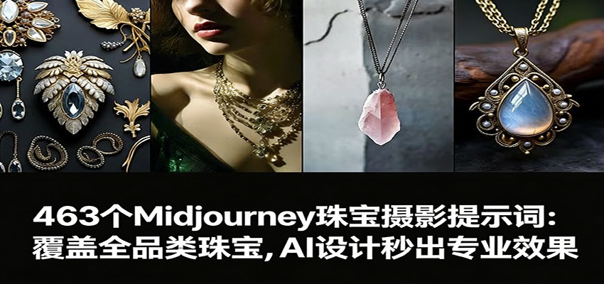 463个Midjourney珠宝摄影提示词：全品类珠宝变现实战指南