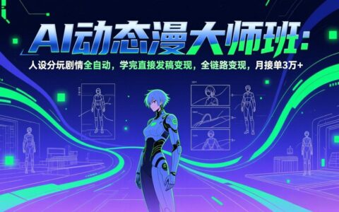 AI动态漫剧大师班：人设分镜剧情自动化，学后全链路变现实战指南