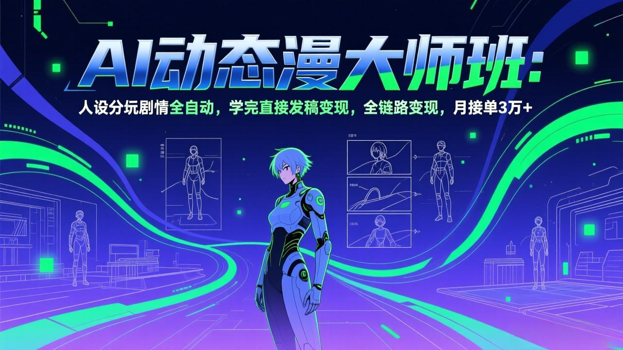 AI动态漫剧大师班：人设分镜剧情自动化，学后全链路变现实战指南